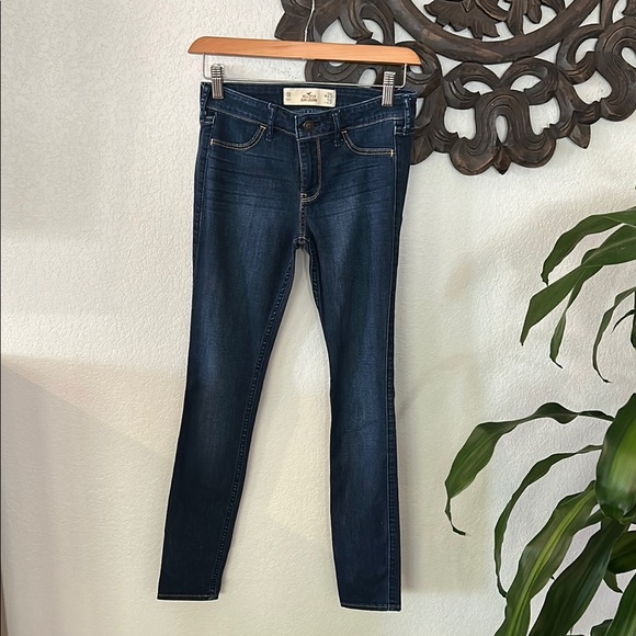 Hollister Dark Blue Jean Leggings Women’s Size 1R - Picture 2 of 7